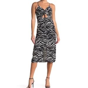 Topshop Zebra Print Midi Dress